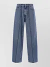 Mm6 Maison Margiela Tailored Denim Trousers With Five Pockets In Blue