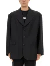 Mm6 Maison Margiela Wool Blend Jacket Back Vent In Black