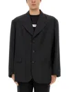 Mm6 Maison Margiela Wool Blend Jacket Back Vent In Black