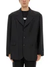 Mm6 Maison Margiela Wool Blend Jacket Back Vent In Black