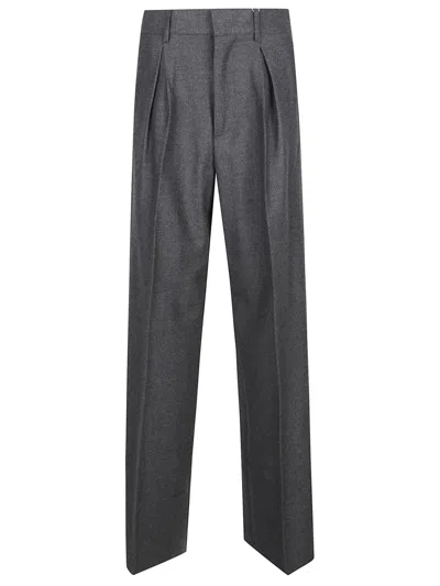 MM6 MAISON MARGIELA TAILORED LONG WOOL TROUSERS WITH PLEATED FRONT