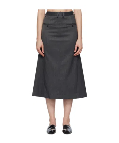 Mm6 Maison Margiela Tailored Midi Skirt In Black