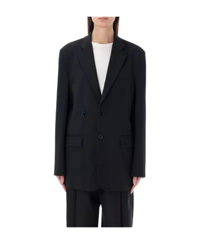 Mm6 Maison Margiela Tailored Single-breasted Blazer In Black