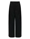 Mm6 Maison Margiela High Waist Wide Leg Trousers With Belt Loops And Side Pockets