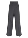 Mm6 Maison Margiela Mm6 By Maison Margiela High-waisted Tailored Pants With Wide Leg In Gray