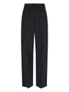 Mm6 Maison Margiela Mm6 By Maison Margiela High-waisted Black Tailored Pants With Wide-leg Silhouette In Black