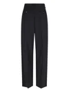 Mm6 Maison Margiela Mm6 By Maison Margiela High-waisted Black Tailored Pants With Wide-leg Silhouette In Black
