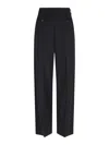 Mm6 Maison Margiela Mm6 By Maison Margiela High-waisted Black Tailored Pants With Wide-leg Silhouette In Black