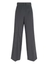 Mm6 Maison Margiela Mm6 By Maison Margiela High-waisted Tailored Pants With Wide Leg In Gray