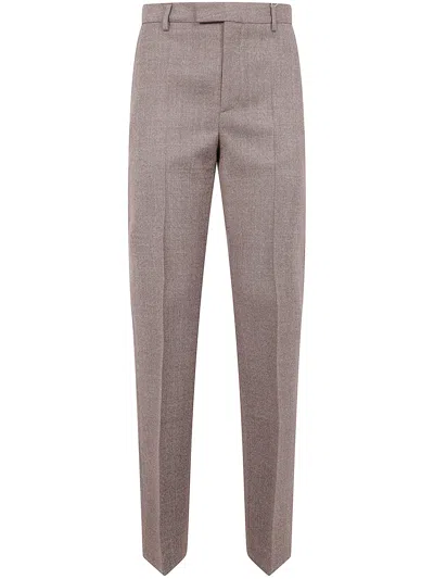 Mm6 Maison Margiela Tailored Trousers In Textured Wool In Purple
