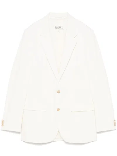 MM6 MAISON MARGIELA TAILORED WHITE JACKET WITH BUTTON FASTENING
