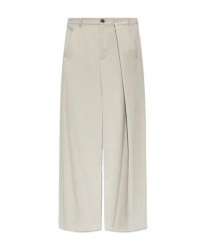 Mm6 Maison Margiela Tailored Wide-leg Trousers In White