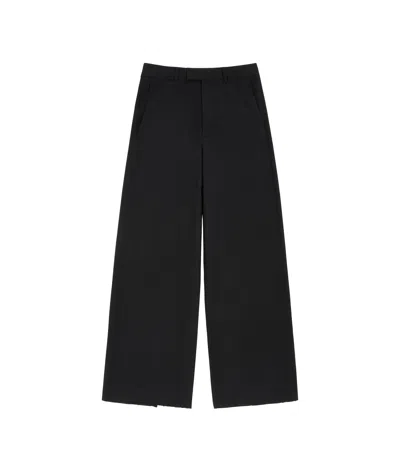 Mm6 Maison Margiela Tailored Wool-canvas Trousers In Black
