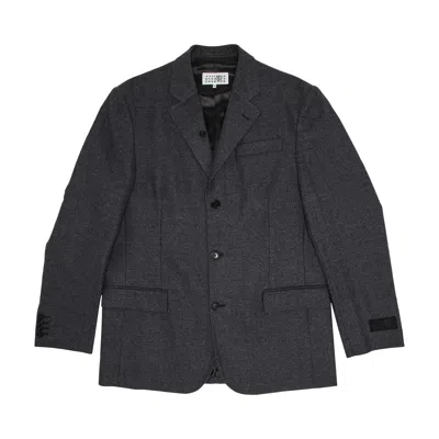 Pre-owned Mm6 Maison Margiela Tailored Wool Jacket 'dark Grey Melange' | Men's Size 46