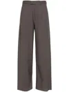 Mm6 Maison Margiela Wrap-design Wool Trousers In Gray