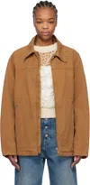 Mm6 Maison Margiela Tan Canvas Jacket In 132 Tobacco