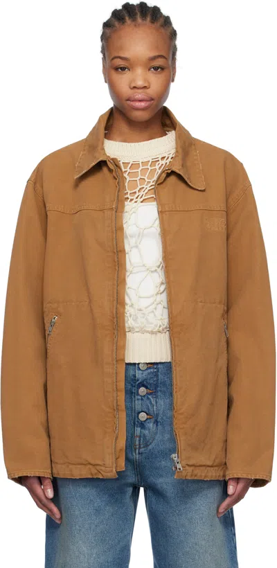 Mm6 Maison Margiela Tan Canvas Jacket In 132 Tobacco