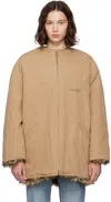 Mm6 Maison Margiela Tan Cotton Canvas Sports Jacket
