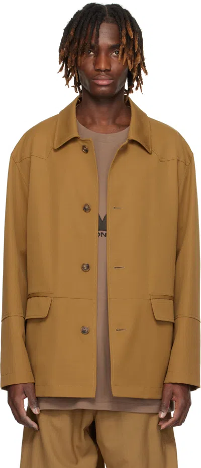 Mm6 Maison Margiela Tan Gabardine Jacket In 132 Tobacco