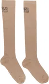 Mm6 Maison Margiela Tan Knee-high Socks In Brown