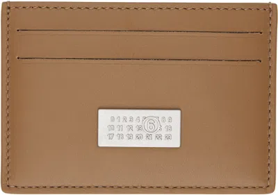 Mm6 Maison Margiela Tan Leather Card Holder In T2155 Chipmunk