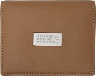 Mm6 Maison Margiela Tan Leather Wallet In Brown