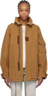 Mm6 Maison Margiela Tan Spliced Canvas Jacket In 132 Tobacco