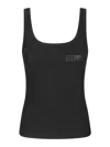 Mm6 Maison Margiela Mm6 By Maison Margiela Sleeveless Ribbed Cotton Tank Top With Hook In Black