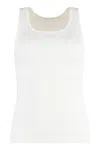 Mm6 Maison Margiela Mm6 By Maison Margiela Sleeveless Ribbed Cotton Tank Top With Crew Neck