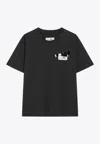 Mm6 Maison Margiela T-shirt With Numeric Patch And Tape Detail In Black