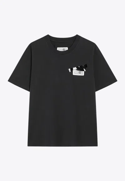 MM6 MAISON MARGIELA TAPE AND NUMERIC PATCH CREWNECK T-SHIRT