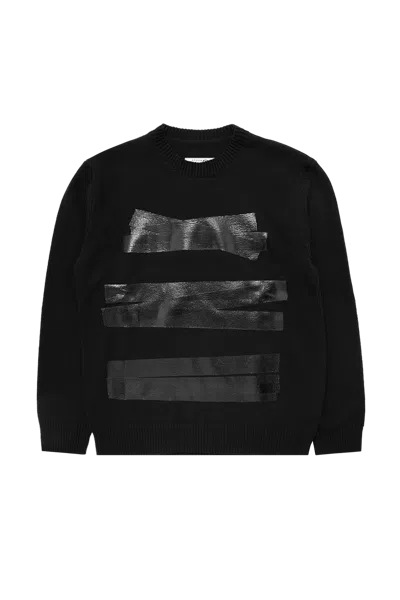 MM6 MAISON MARGIELA MM6 MAISON MARGIELA TAPE CREWNECK SWEATER BLACK