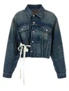 Mm6 Maison Margiela Mm6 By Maison Margiela Tape Denim Jacket In Blue