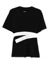 Mm6 Maison Margiela Tape-embellished T-shirt In Black