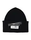 Mm6 Maison Margiela Ribbed Wool Blend Cap In Black