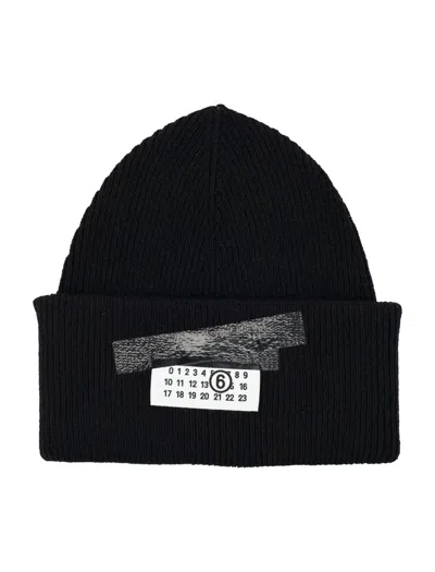 MM6 MAISON MARGIELA MM6 MAISON MARGIELA TAPED LABEL WOOL BLEND BEANIE
