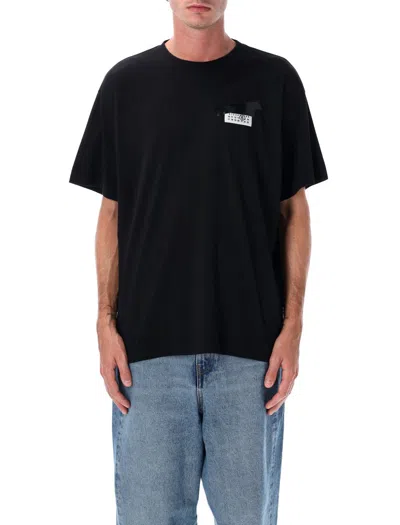 Mm6 Maison Margiela Mm6 By Maison Margiela Oversized T-shirt With Contrasting Pocket Detail In Black