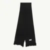 Mm6 Maison Margiela Taped Label Wool Scarf In Black
