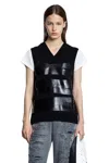 Mm6 Maison Margiela Taped Label Wool Vest In Black