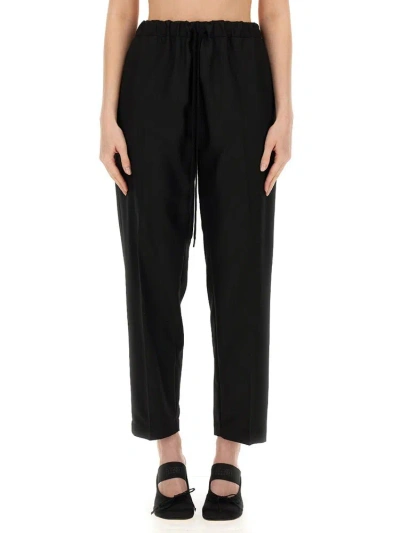 Mm6 Maison Margiela Tapered Tailored Trousers In Nero