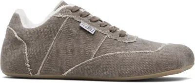 Mm6 Maison Margiela Taupe Anatomic Canvas Sneakers In Gray