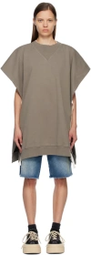Mm6 Maison Margiela Taupe Draped Sweatshirt In 816 Grey