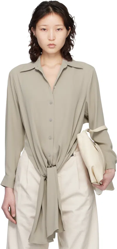 Mm6 Maison Margiela Taupe Dual-wear Shirt In Gray