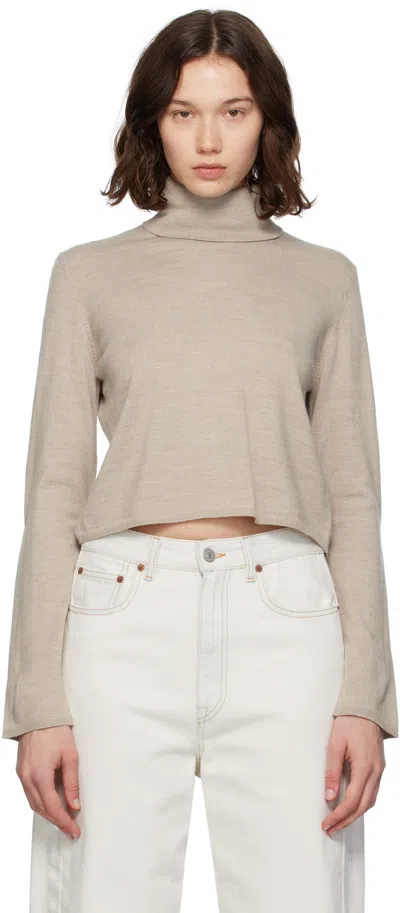 MM6 MAISON MARGIELA TAUPE KNITTED TURTLENECK