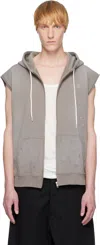 Mm6 Maison Margiela Mm6 By Maison Margiela Numbers-motif Hoodie With Artistic Paint Splatter Detail In Gray