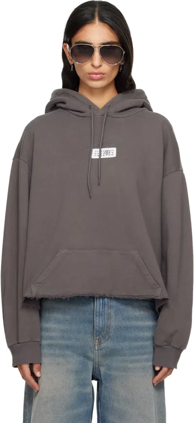 Mm6 Maison Margiela Taupe Relaxed Hoodie In Brown