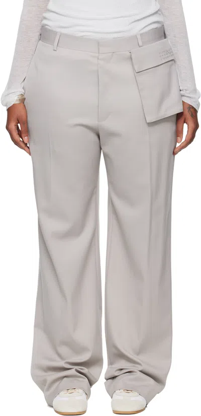 Mm6 Maison Margiela Taupe Tailoring Wool Trousers In Neutral