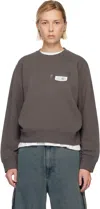 Mm6 Maison Margiela Taupe Taped Patch Sweatshirt In Brown