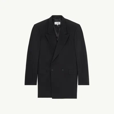 Mm6 Maison Margiela Technical Poplin Blazer Dress In Black