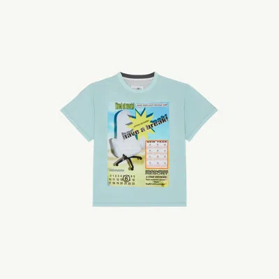 Mm6 Maison Margiela Telephone Advertisement T-shirt In Blue